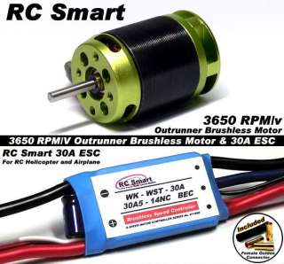 RC Model 3650 Outrunner Brushless Motor & R/C 30A ESC Speed Controller 