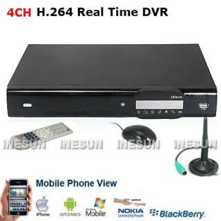 Newest 4CH H.264 Video&Audio CCTV Wireless Alarm DVR System RJ45/RJ11 