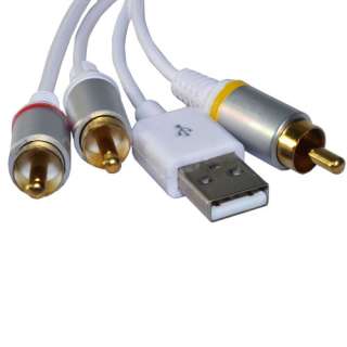 AV TV RCA Video USB Cable Cord For iPhone 3G iPod Touch Nano  