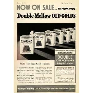 1936 Ad Old Gold Cigarettes Pack P. Lorillard Company   Original Print 