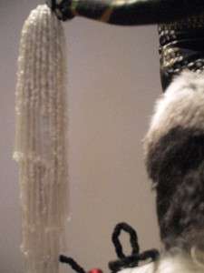 OOAK Victorian Santa CoCo Chanel Fabric Fur Vntg Bottle Brush Tree 