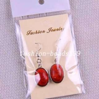 Red Sea Coral Gemstone Beads Dangle Earrings U180  