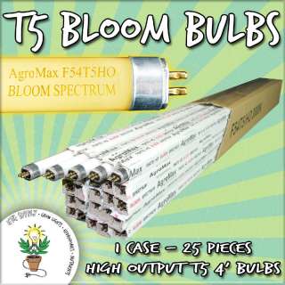 CASE T5 BLOOM BULBS 25 F54T5HO GROW LAMPS 3000 ft RED 4  