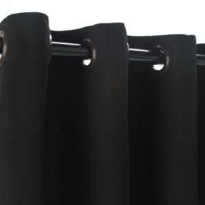  Sunbrella Outdoor Curtain with Grommets   Black   54x108 