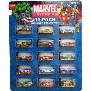 15 Pack Marvel Universe Die Cast Car Collection Thor Iron Man 