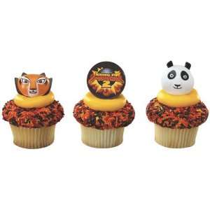  12 CT Kung Fu Panda 2 Cupcake Rings Cake Topper Toys 
