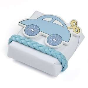 Blue Car on White Wrapper   Decorated Chocolate Baby Souvenirs  