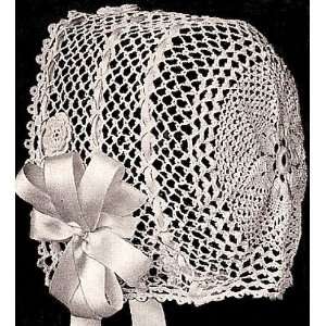  Vintage Crochet PATTERN to make   Antique Baby Hat Bonnet 