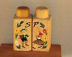   one piece solid wood salt and pepper shakers made in japan   Nice