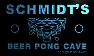 qr1204 b Schmidts Beer Pong Cave Gets Your Balls Wet Bar Neon Light 