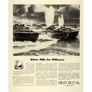  1944 Ad Chain Belt Milwaukee Pillboxes Military Tank Water 