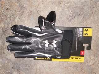 UA BOLT FOR SKILL PLAYERS UNDER ARMOUR XL RECEIVER GLOVES EXTRA LARGER 