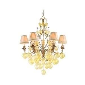    Rialto Chandelier with Champagne Glass and Pinch Pleat Shades 77 06