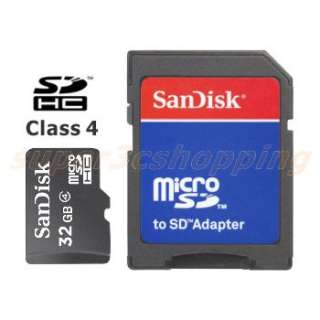 Sandisk 32GB Class 4 Micro SD HC SDHC Flash Memory Card with SD 