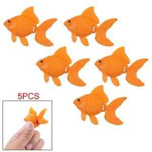    5PCS Orange Plastic Fish Ornament Decor for Fish Tank