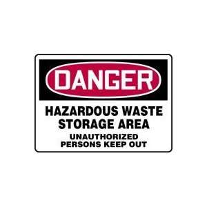   STORAGE AREA UNAUTHORIZED PERSONS KEEP OUT 10 x 14 Dura Plastic Sign