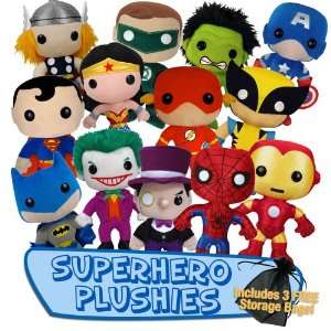  Superhero Plushies Lot. Plus 3 FREE Storage Bags Toys 