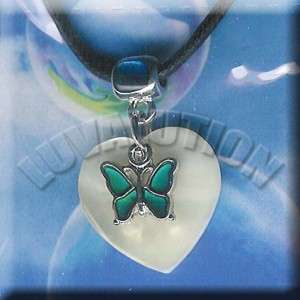 Butterfly Mood Necklace Choker UV Shell Magic Heart Pendant Color 
