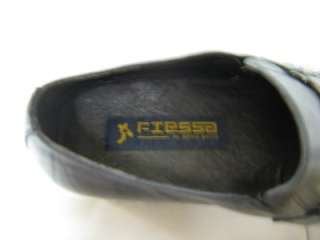 Fiesso New Blue Leather Ornament Pointed Shoes FI 8094  