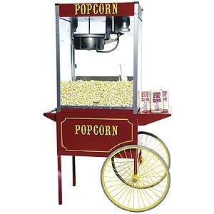  Theater Popcorn Machine with 16oz Kettle and Cart