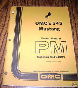 OMC Mustang 545 Skid Steer Loader Parts Catalog Manual  