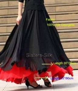 100% Silk Full Circle Long Skirts 2~20 / XS~3XL●#AF688  