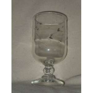  Princess House Type Stemware Glass 6 Etched Leafs and 