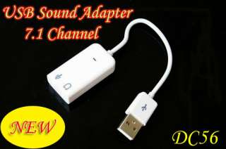 USB 2.0 Virtual 7.1 Channel Audio Sound Card Adapter 3D FOR Win7 Mac 