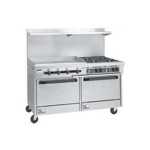  60 Restaurant Range With 4 (Standard 33K BTU) Open Burners, 36 