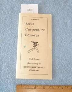 Steel Carpenters Squares Eagle Square Co. 1991 Reprint  