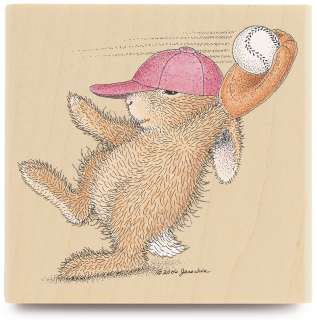 Great Catch House Mouse Mounted Rubber Stamp HMG 1011  