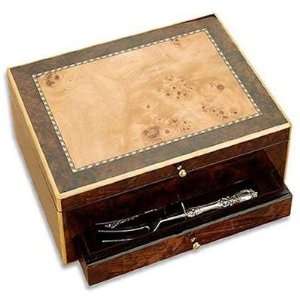  Reed & Barton 93M Triton Burled Walnut Silverware Chest 