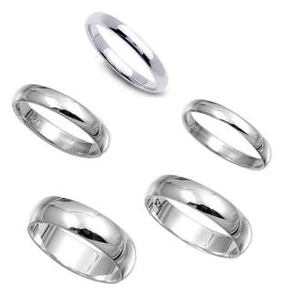 925 Sterling Silver Plain Wedding Band Ring All sizes 2mm 3mm 4mm 5mm 