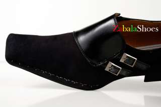  Dress Shoes Italian Style Double Buckle Strap Black Size 11  