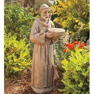  Resin Saint Francis Of Assisi Garden Bird Feeder Statue 