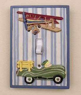 KIDSLINE ANTIQUE TOY CAR AIRPLANE SWITCH PLATE COVER  