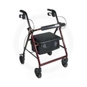   Aluminum Rollator with Padded Seat   Silver