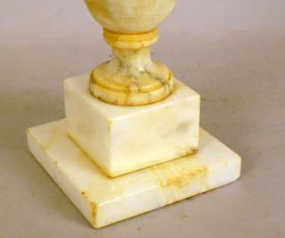 Antique Carved White Marble Urn Form Table Lamp, 20th C  