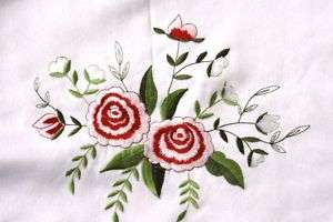 Beautiful Lovely Embroidered 36x36 RD tablecloth  