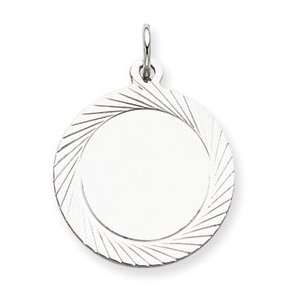  Sterling Silver Engraveable Round Disc Charm Jewelry