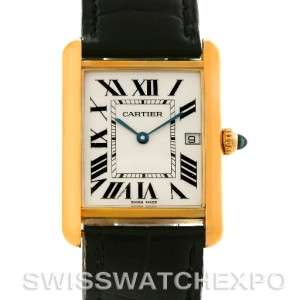 Cartier Tank Louis Mens 18k Yellow Gold Date Watch W1529756  