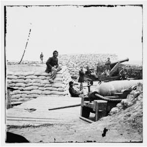    gun Confederate battery protected by sandbags south