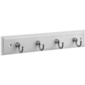  Stanley Hardware 4 Satin Nickel Hooks On 9 White Rail 