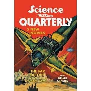  Vintage Art Science Fiction Quarterly Rocket Man Attacks 