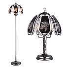 NEW Tigers Diamond Shine Floor Table PAIR Touch Lamp NR