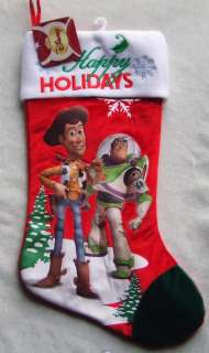 NEW WITH TAGS TOY STORYS WOODY & BUZZ HAPPY HOLIDAYS STOCKING 