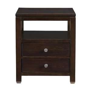   Rich Walnut 2 Drawer End and Side Table with Shelf Furniture & Decor