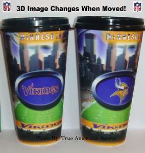 VIKINGS MINNESOTA 2 GLASSES 3D HOLOGRAPHIC Tumblers NEW  