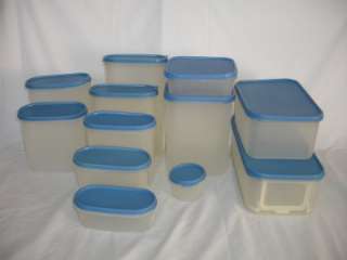 12 Tupperware Modular Mates BLUE Canisters Oval Square Containers 