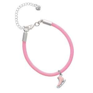 3 D Pink Ice Skate Charm on a Pink Malibu Charm Bracelet Jewelry